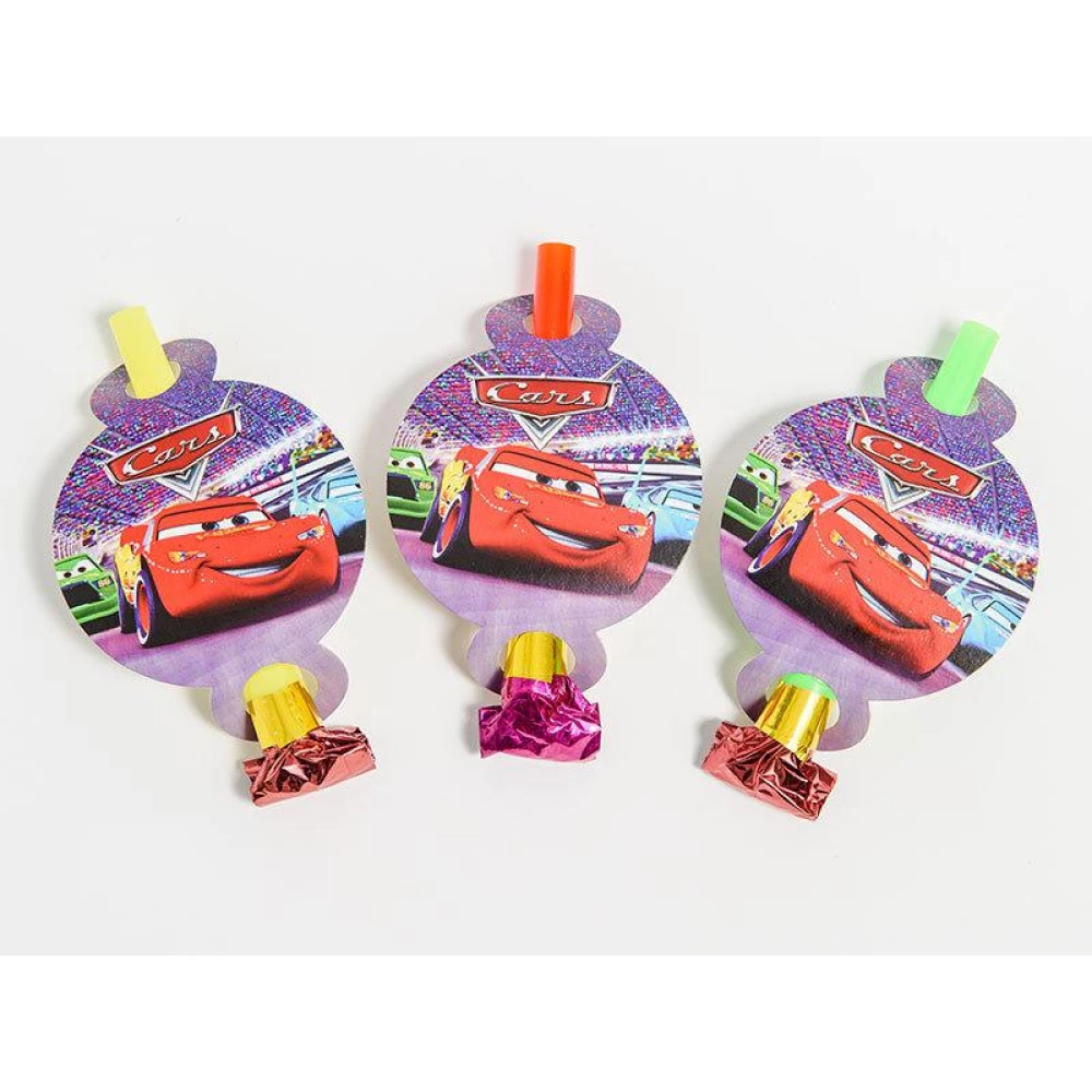 Язычки - гудки карнавальные (6 шт./уп.) - Тачки-2, Разные цвета