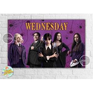 Изображение товара - Плакат “Венсдей / Венздей / Уенсдей Аддамс“ - 120х75 см для Кенди - бара