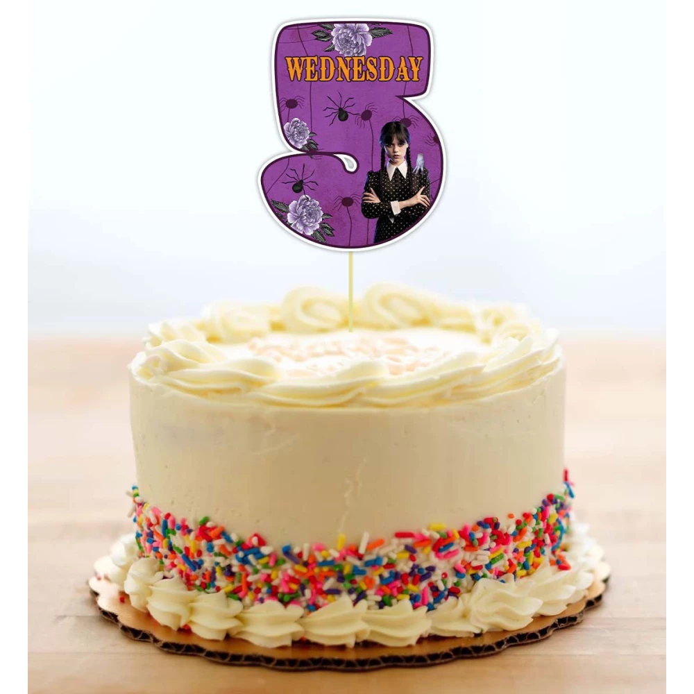 Топпер-цифра “Венсдей“  (до 10см цифра) вырубка  (1шт)- КАРТОН 5