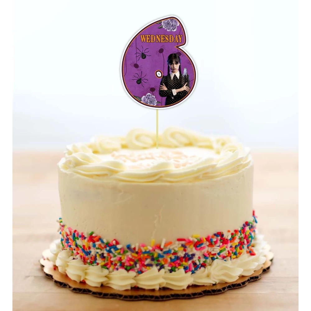 Топпер-цифра “Венсдей“  (до 10см цифра) вырубка  (1шт)- КАРТОН 6