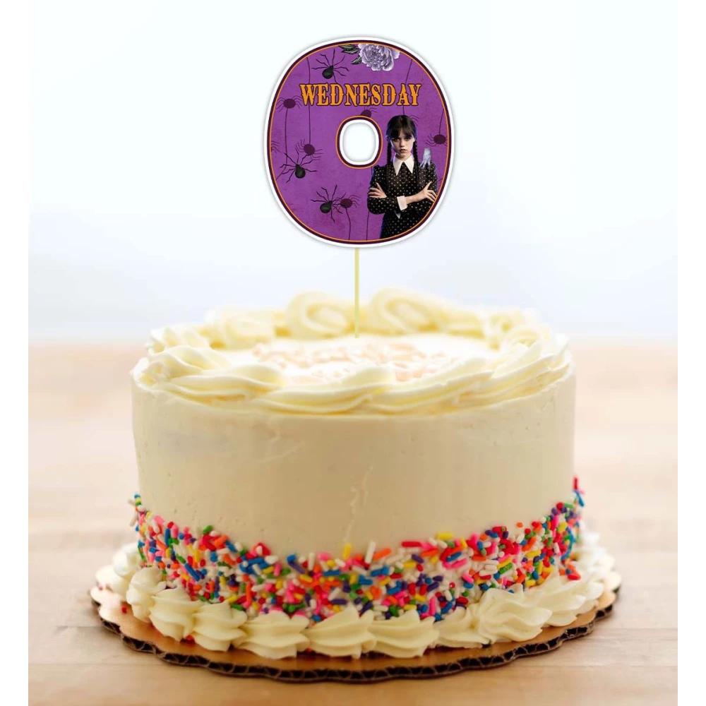 Топпер-цифра “Венсдей“  (до 10см цифра) вырубка  (1шт)- КАРТОН 0