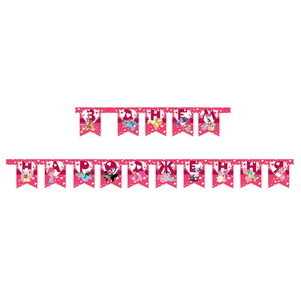 Гірлянда “З Днем народження“ (укр.мова)- тематичні - Маленькие Пони, Малиновый