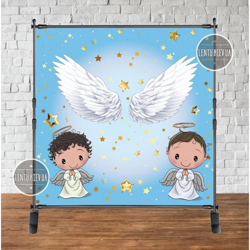 Банер на хрещення “Два янгола“  2х2м  - Фотозона (вініловий) -