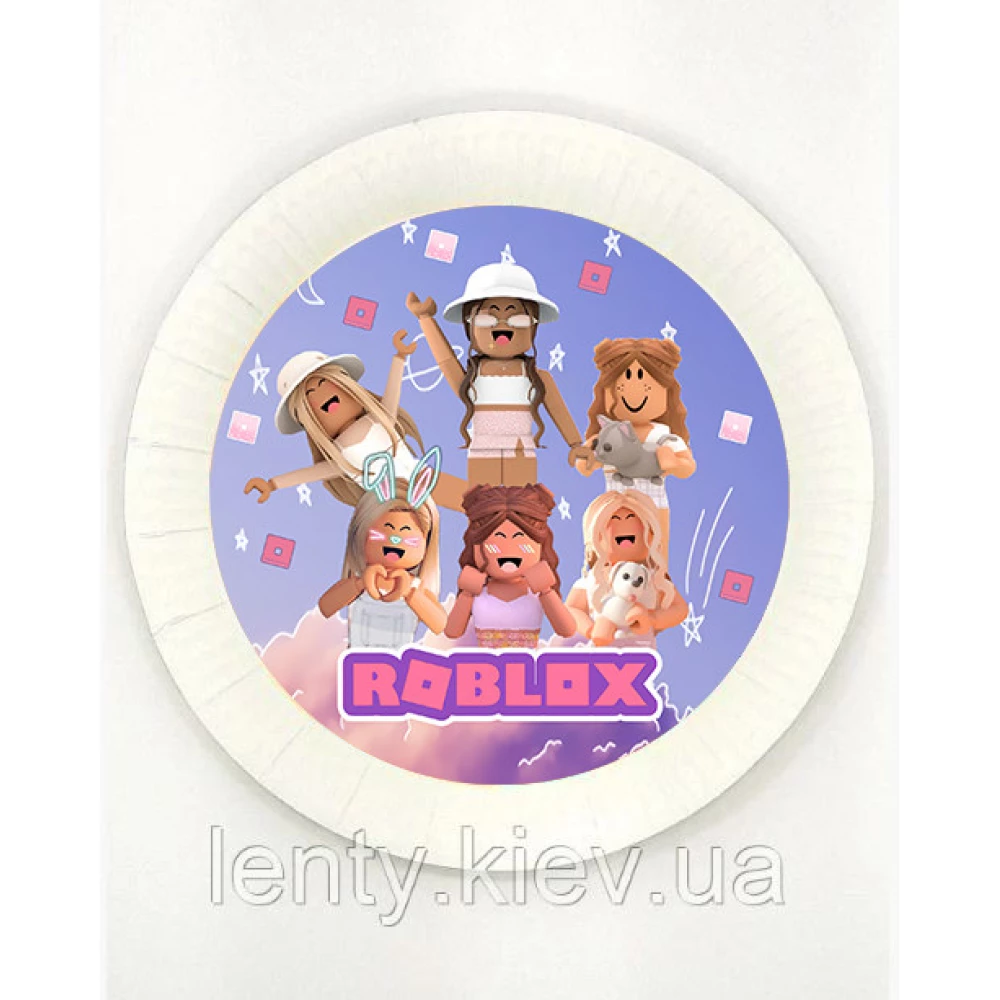 Тарелки “Роблокс / ROBLOX“ для девочки 18см бумажные (Поштучно)
