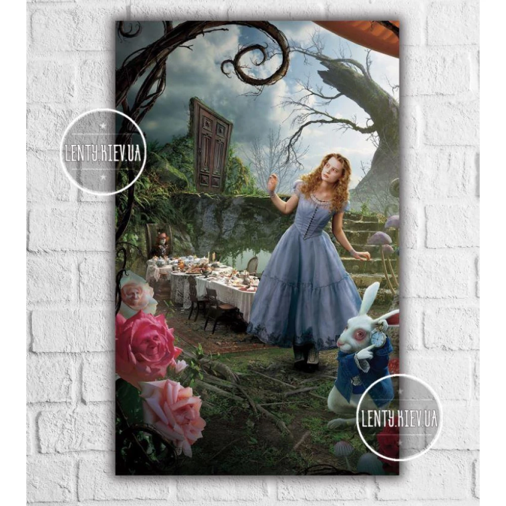 Плакат “Алиса в стране чудес (герои)“ вертикальный 120х75 см на детский День рождения -