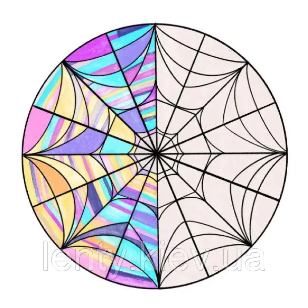 Плакат “Паутина (круг) Венсдей / Венздей / Уенсдей Аддамс“  - 120х120 см квадратный для Кенди - бара