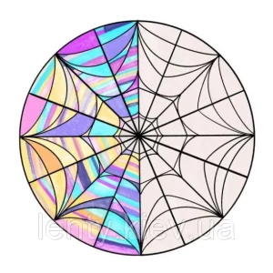 Изображение товара -  Плакат “Паутина (круг) Венсдей / Венздей / Уенсдей Аддамс“  - 120х120 см квадратный для Кенди - бара