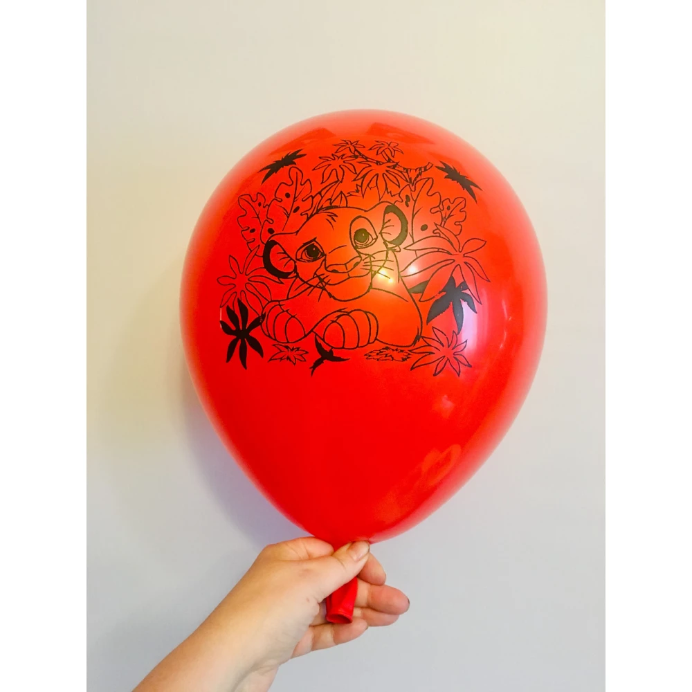 Шарики  “Король Лев“ воздушные с рисунком поштучно 12“ (30см) (ассорти)