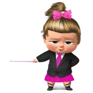 Изображение товара -  Наклейка для ростовой фигуры / фотозоны  “Леди Босс с указкой“ 80х64 см / интерьерная наклейка