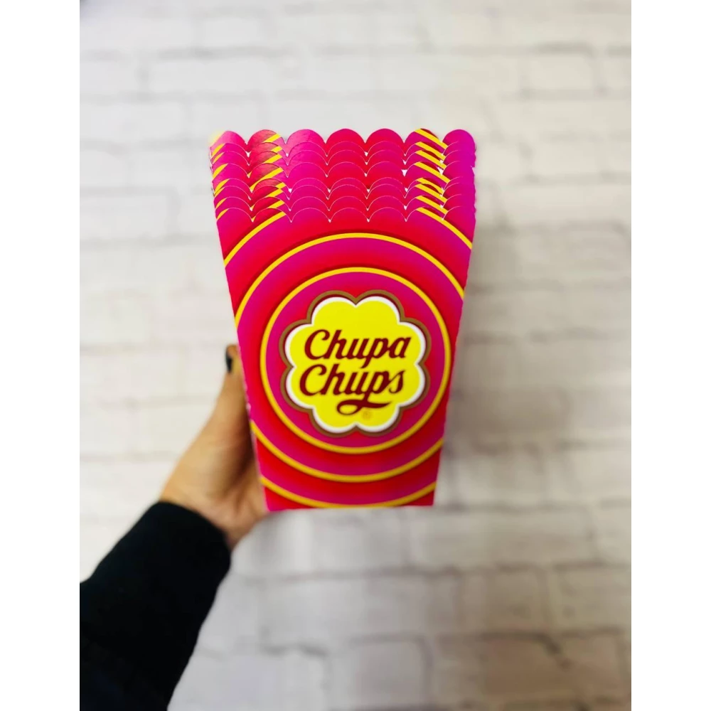 Коробочка для попкорна “ЧупаЧупс“ 15,5*11,5*9,5 см - поштучно