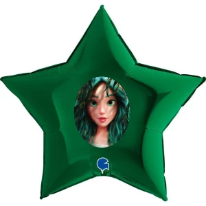 Зображення товара -  Наклейка “Мавкa лісова“ овальна розміром 26х20 см (поштучно, без кулі) на кулю 36“