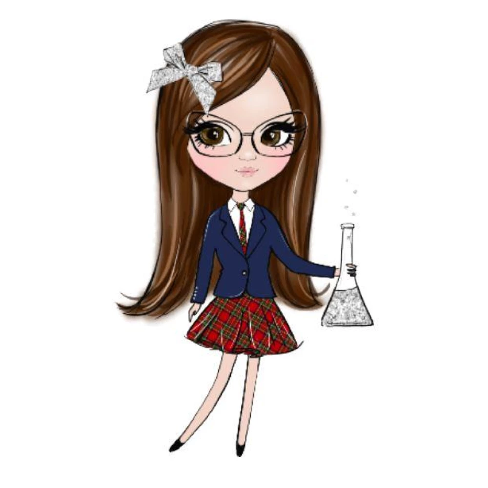 Наклейка для ростовой фигуры “Ученица. Химия“ 80х47см / интерьерная наклейка (без обреза)