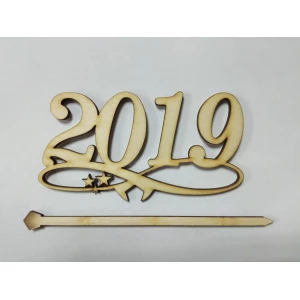 Изображение товара -  Большой топпер в торт “2019“- Натуральное дерево