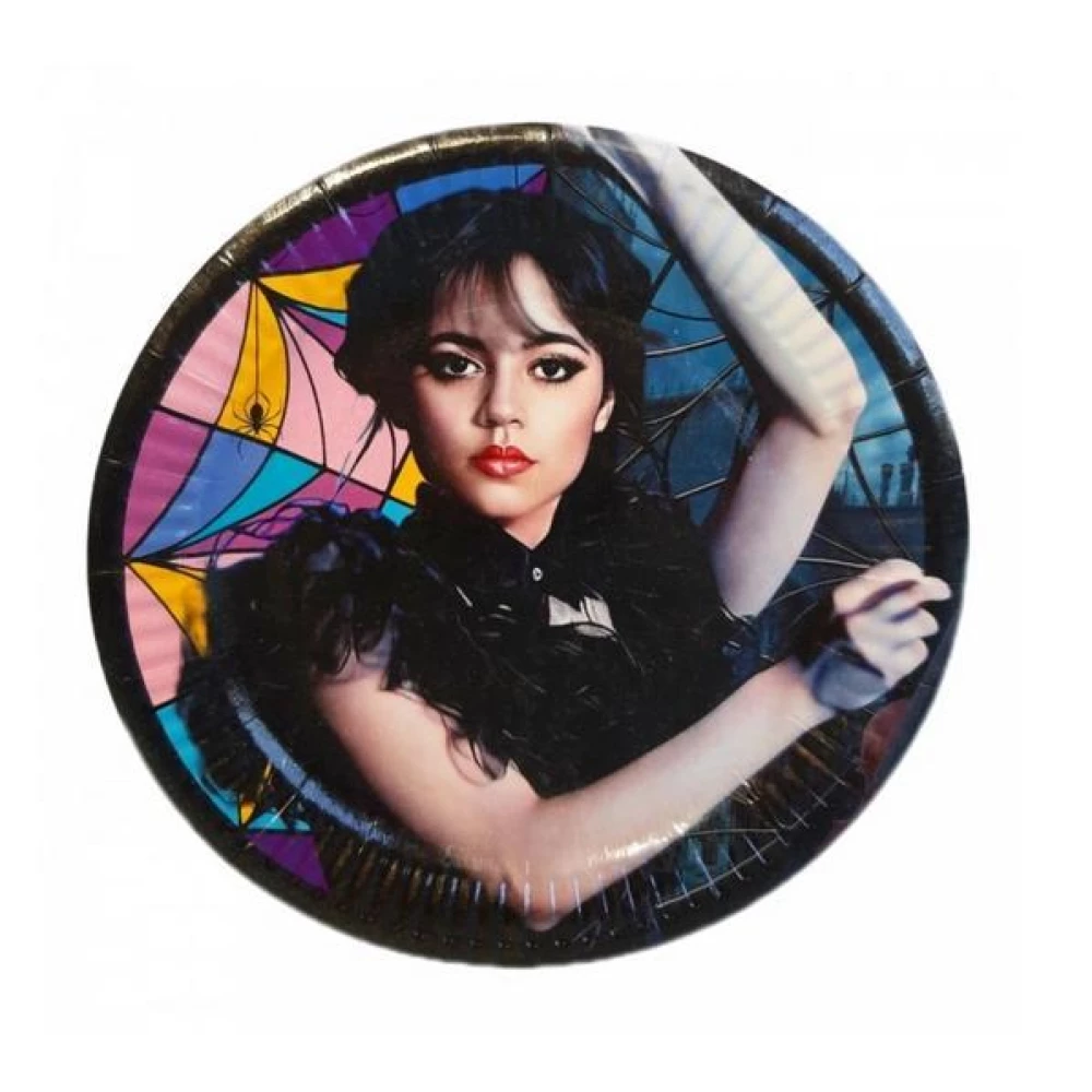 Тарілки “Венсдей / Венздей / Уенсдей Аддамс“ Танок паперові 18см