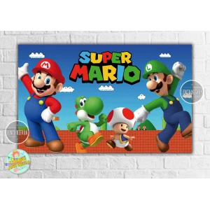 Изображение товара -  Плакат “Супер Марио“ 120х75 см на детский День рождения -
