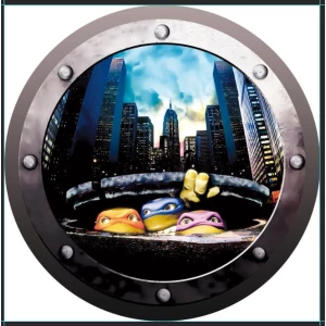 Изображение товара - Круглый баннер “Черепашки Ниндзя“ 2.20х2.20- Фотозона (виниловый) -