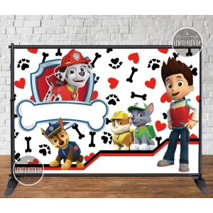 Изображение товара - Баннер 3х2м “Щенячий Патруль“ - Фотозона (виниловый) на День рождения (каркас отдельно)- Без надписи