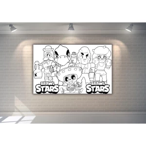 Изображение товара - Плакат - Раскраска “Бравл Старс/Битва звезд“ №1 120х75 см