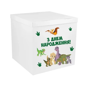 Изображение товара -  Коробка-сюрприз  “Земля до начала времен. Динозаврики “ + наклейки и декор большая 70х70см (цвет на выбор)