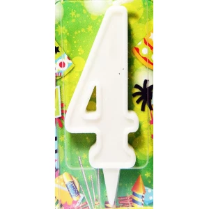 Изображение товара - Свеча цифра в торт белая- 4