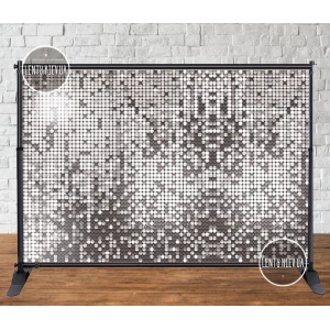 Изображение товара -  Баннер друк “Серебряная пайетка (имитация)“ 3х2м, - Фотозона (виниловый ) на день рождения (без каркаса) -