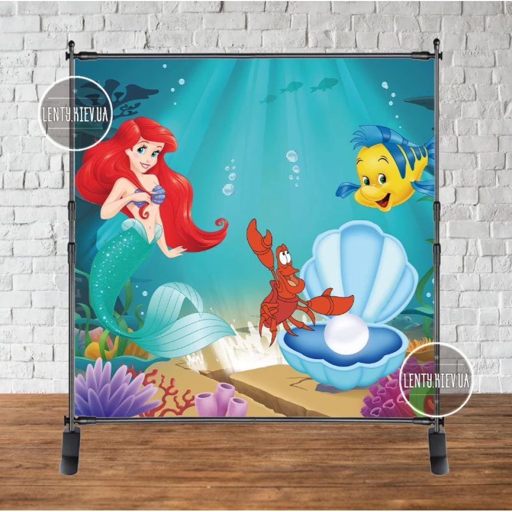 Баннер “Русалочка жемчужина“ 2х2м - Фотозона (виниловый) на День рождения