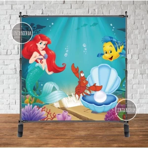 Изображение товара - Баннер “Русалочка жемчужина“ 2х2м - Фотозона (виниловый) на День рождения