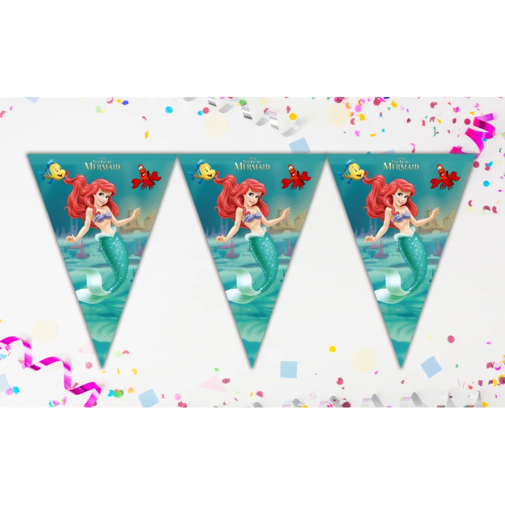 Вымпелы (из 3-угольных флажков) “Русалочка Ариель / Ариэль“
