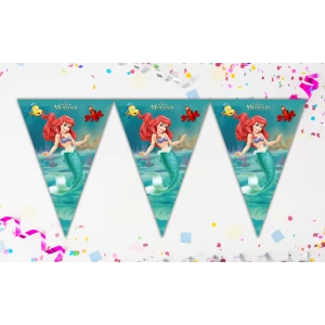 Изображение товара - Вымпелы (из 3-угольных флажков) “Русалочка Ариель / Ариэль“