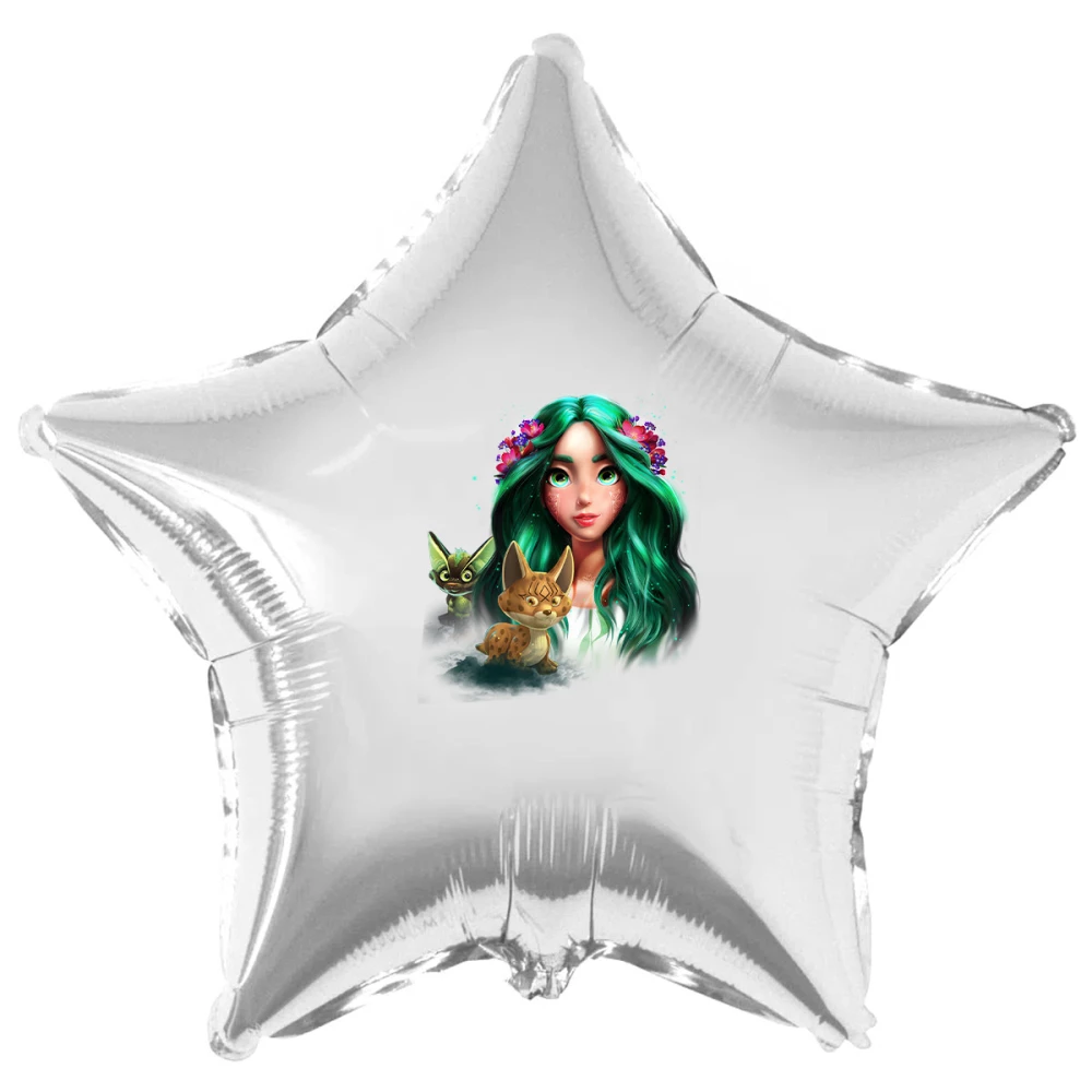 Наклейка “Мавкa лісова“ висота 12 см (поштучно, без кулі) на кулю 18“