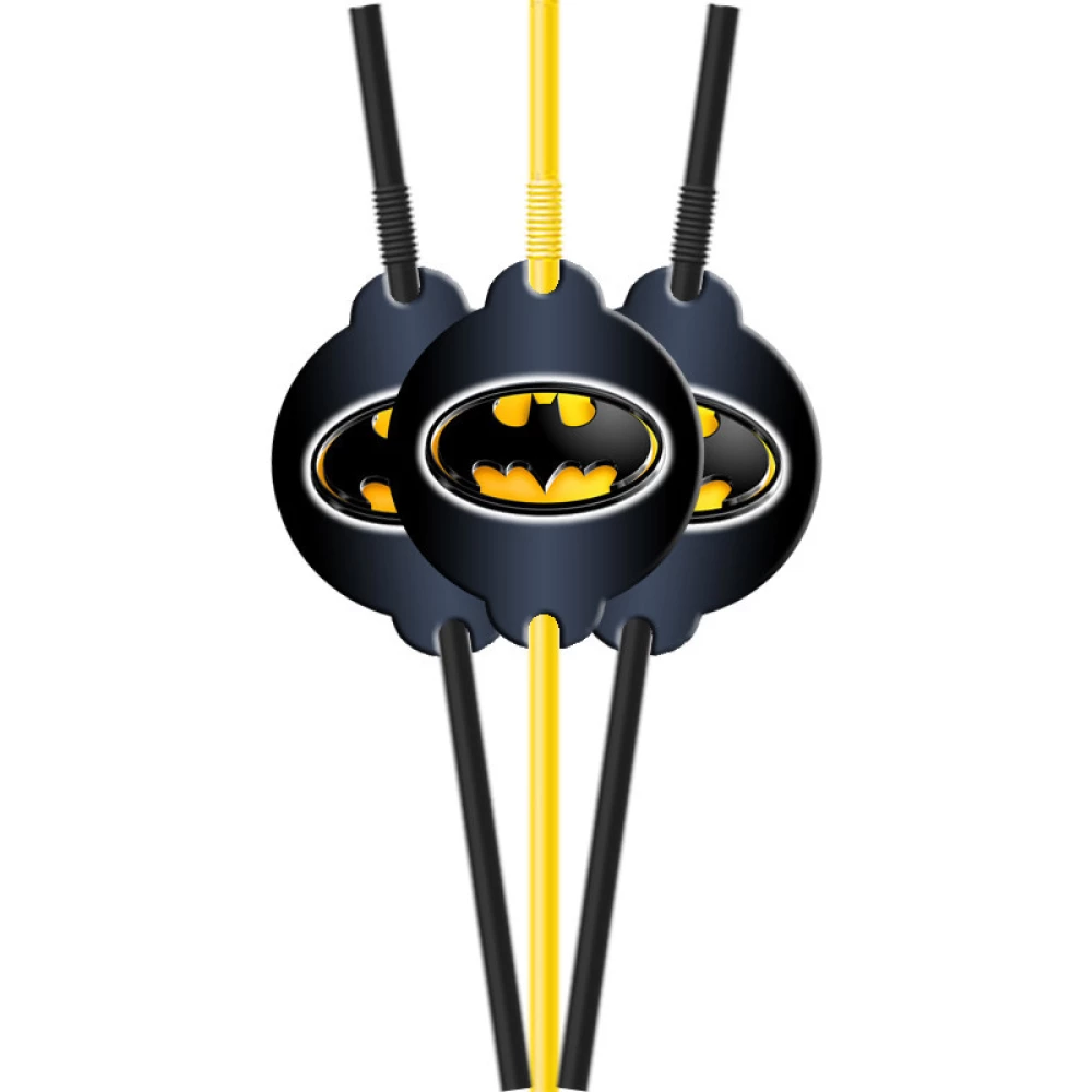 Коктейльні трубочки з гофрою Бетмен/Бетмен (Чорний) (10 шт.) малотиражне видання-