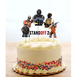 Изображение товара -  Набор топперов “Стандофф / Standoff“ в торт (8см) вырубка (6шт./уп.) КАРТОН
