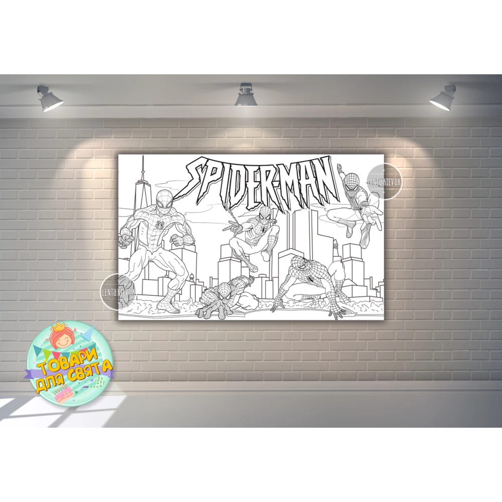 Плакат Раскраска “Человек паук“ 120х75 см