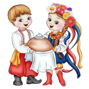 Изображение товара -  Наклейка для ростовой фигуры “Українець і україночка. Коровай“ 80х70см / интерьерная наклейка (без обреза)