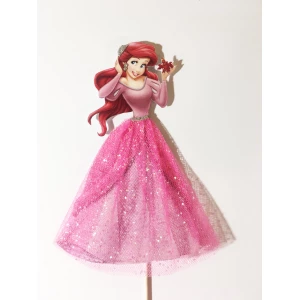 Изображение товара - Большой Топпер в торт “Принцессы Дисней“ односторонний, ручная работа КАРТОН Принцесса Дисней Русалочка Ариэль