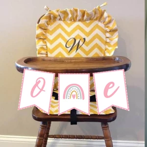 Изображение товара -  Гирлянда “One“  радуга на стул для кормления