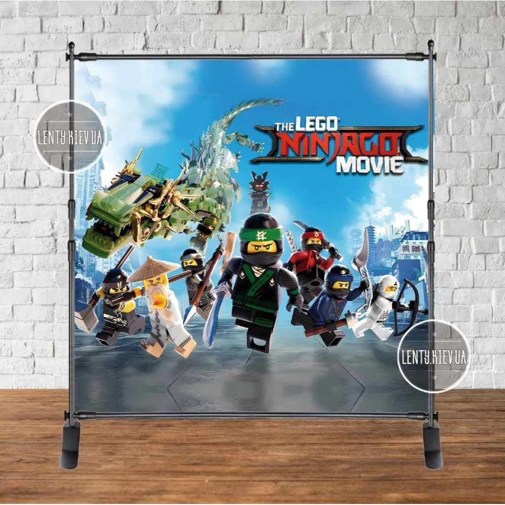 Баннер “Лего Ниндзяго (муви / фильм)“ 2х2м - Фотозона (виниловый) на день рождения -