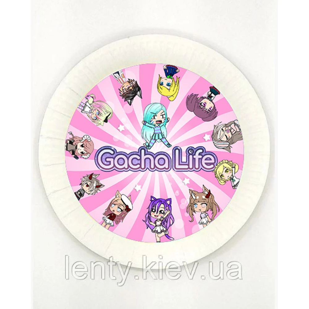 Тарелки “Гача Лайф / Gacha life“  бумажные белые 18см (Поштучно) малотиражные тарелочки -