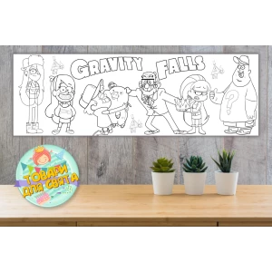 Изображение товара -  Плакат Раскраска “Гравити Фолз“ 30х90 см