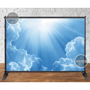 Изображение товара - Баннер “Голубые небеса. Облака“ 2х3м - Фотозона (виниловый) на День рождения-
