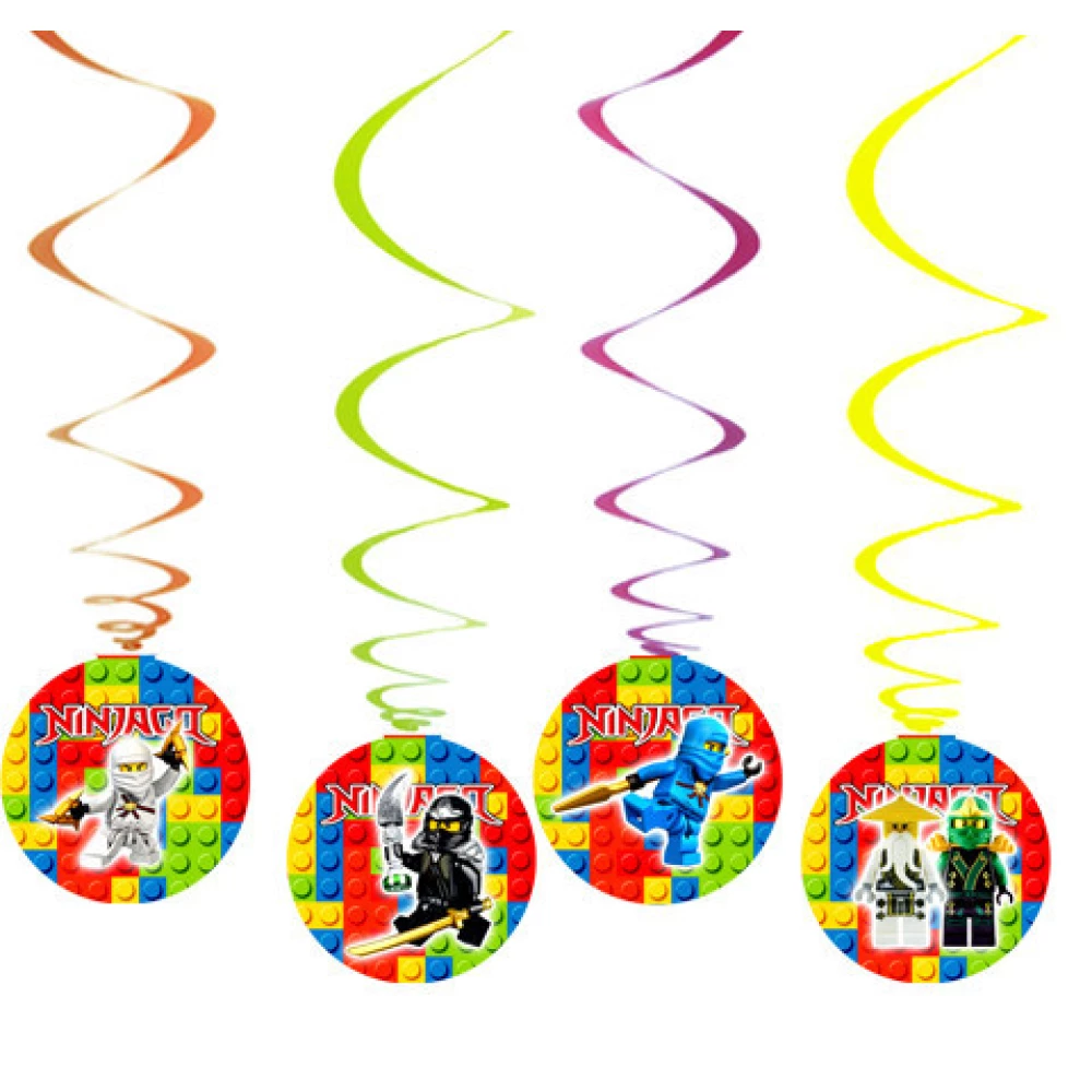 Подвески “Лего Ниндзяго“ (6 шт) (спиральки бумажные Редкие малотиражные) -